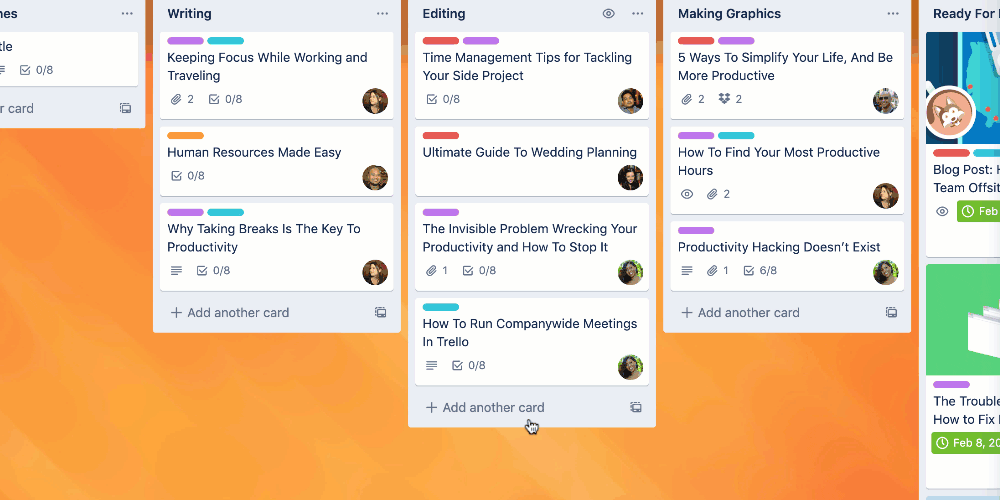 Trello has great visuals!