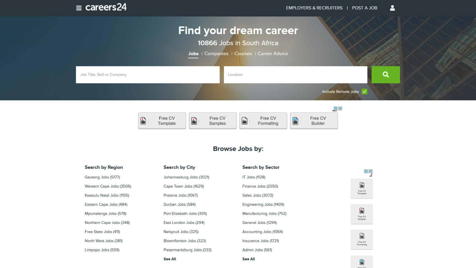 Careers24 is a top recruitment website in South Africa