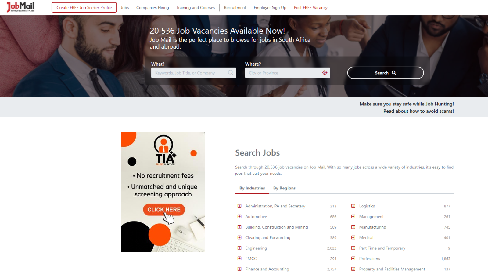 JobMail is a top recruitment website in South Africa